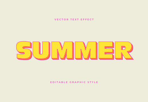 Yellow And Fuchsia Tropical Bright Summer Text Effect