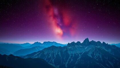 Starry night over rugged Pyrenees mountains, Spain, landscape,  cold