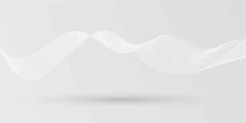 White geometric abstract background overlap layer on bright space with lines effect decoration.