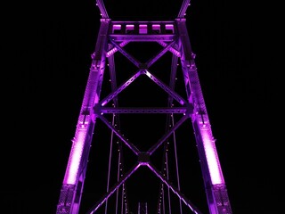 Ponte Hercílio Luz Florianópolis Noite - Roxa/Lilas