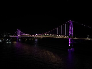Ponte Hercílio Luz Florianópolis Noite - Roxa/Lilas