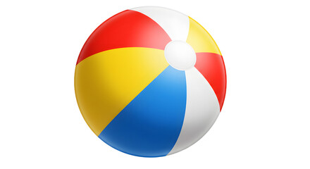 Naklejka premium Isolated Colorful Beach Ball with Red Yellow Blue and White Sections