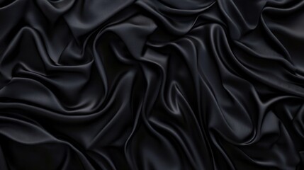 Fototapeta premium Abstract Black Silk Fabric Background