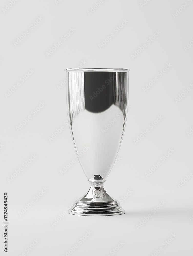 Poster 3d rendering of a wine glass. the glass is made of clear glass and has a round base with a small kno