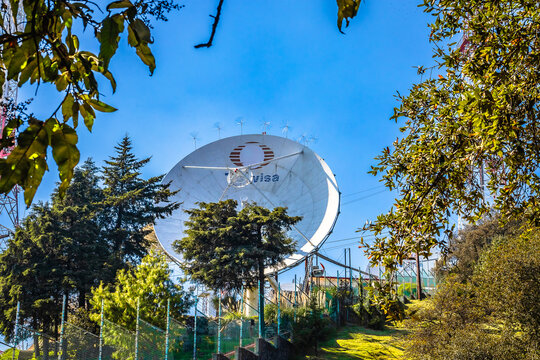 Sierra de Guadalupe, State of Mexico, Mexico, November 27 2024 satellite dish for telecommunications, televisa antenna in the Sierra de Guadalupe, state of Mexico