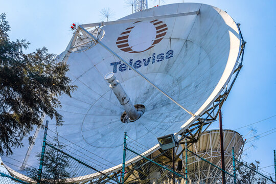 Sierra de Guadalupe, State of Mexico, Mexico, November 27 2024 satellite dish for telecommunications, televisa antenna in the Sierra de Guadalupe, state of Mexico