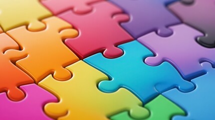 Obraz premium Colorful Puzzle Pieces for Creative Backgrounds and Designs