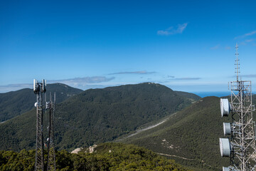Obraz premium ski lift in the mountains