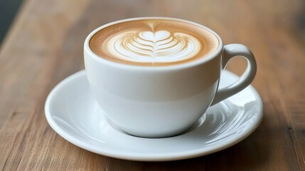 Fototapeta premium Aromatic Latte in a White Cup