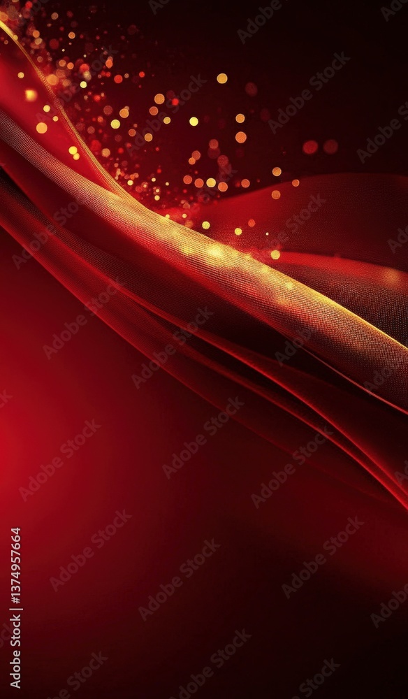 Poster dynamic red and gold abstract design