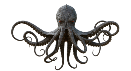 Octopus Sculpture Close Up View with Tentacles and Detailed Texture