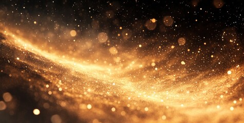 Fototapeta premium Abstract Golden Particles Flowing Background