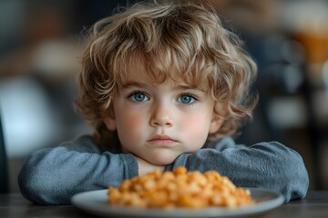 Frustrated kids with selective eating habits struggle with mealtime at home, expressing anger and disappointment over meals they find unappealing,

