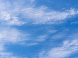 Obraz premium 春の空 青空と巻雲を見上げる08