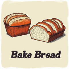 Vintage Bake Bread Logo