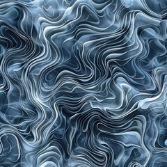 Obraz premium Abstract Flowing Patterns in Dark Blue and White Tones
