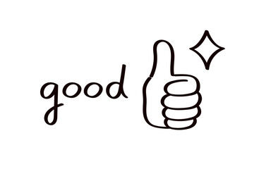 グッドなテキストとイラスト素材