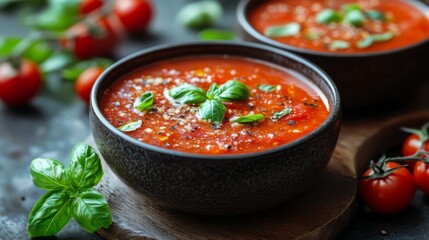 A classic Italian pasta dish with homemade tomato sauce and fresh basil