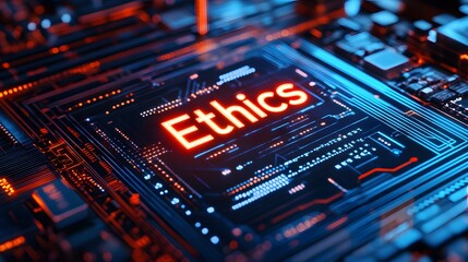 Obraz premium AI Ethics in a Circuit Board