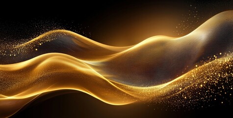 Obraz premium Abstract Golden Wave Pattern Design
