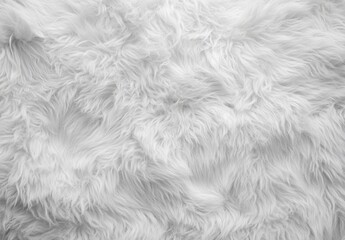Closeup View of Fluffy White Fabric Texture