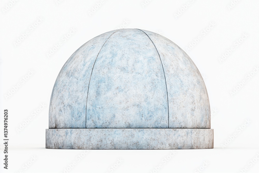 Poster a simple, light-colored dome structure with a smooth surface and a circular base, resembling an arch