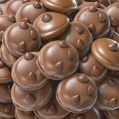 A deliciously mesmerizing close-up of rich, glossy chocolate chips piled for National Chocolate Chip Day