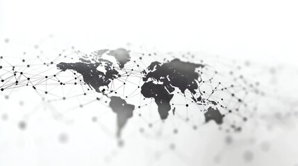 4K white global network communication background with subtle tech elements, perfect for digital and technology presentations