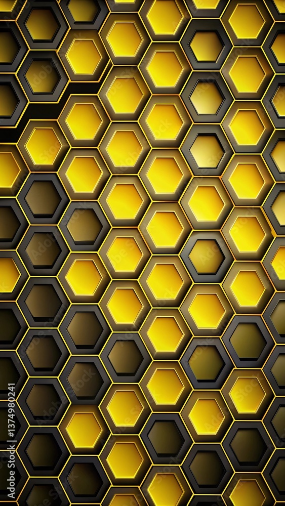 Poster abstract honeycomb: an intricate and visually captivating abstract design featuring a honeycomb patt
