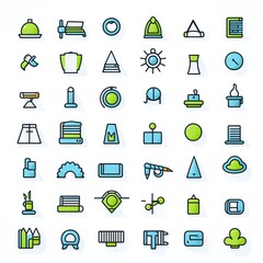 Outline icon set featuring essential  industry symbols, crafted with black lines on a minimal white background, perfect for UI/UX design, app interfaces, and clean, fresh design aesthetics.