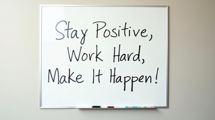 Inspirational note mockup office setting whiteboard content motivational environment positive viewpoint