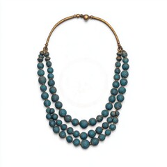 Obraz premium A beautiful turquoise beaded necklace with multiple strands, showcasing intricate craftsmanship and elegant design.