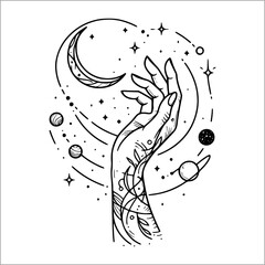 Cosmic Bond - The Hand and the Moon