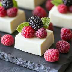  minimalist white chocolate panna cotta with berries