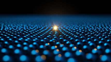 Fototapeta premium Vibrant Blue Spheres with Glimmering Light on Dark Background