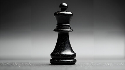 black pawn on black granite surface against dark gray gradient background