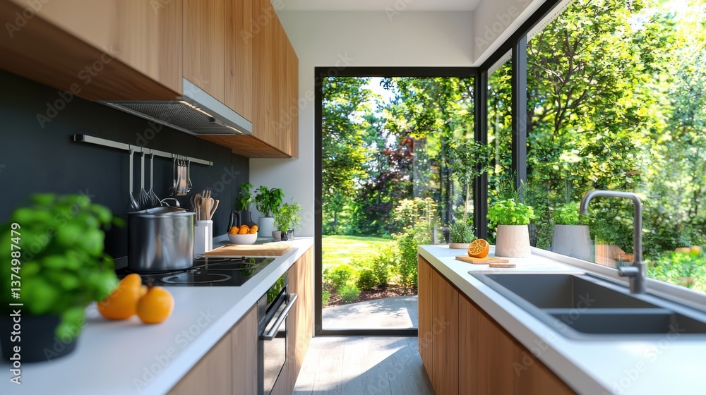 Poster efficient and minimalist narrow galley kitchen design with smart storage solutions and strategic use