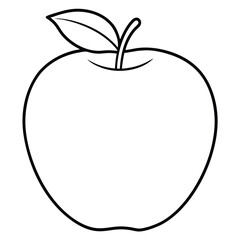 Out line art vector of an apple on white-background.