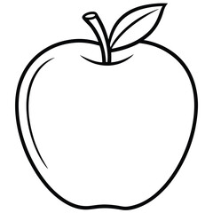 Out line art vector of an apple on white-background.
