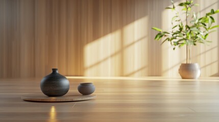 Warm and inviting loft-style interior with natural textures, soft lighting, and a serene, cozy atmosphere for relaxation and comfort.