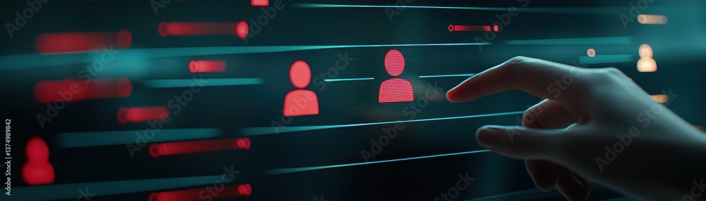 Poster fingertip on display, exploring touchscreen technology and user interface design