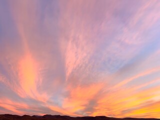 Colorful Sunset in Mexico, longtime exposure 