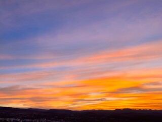 Beautiful and colorful sunset in Mexico