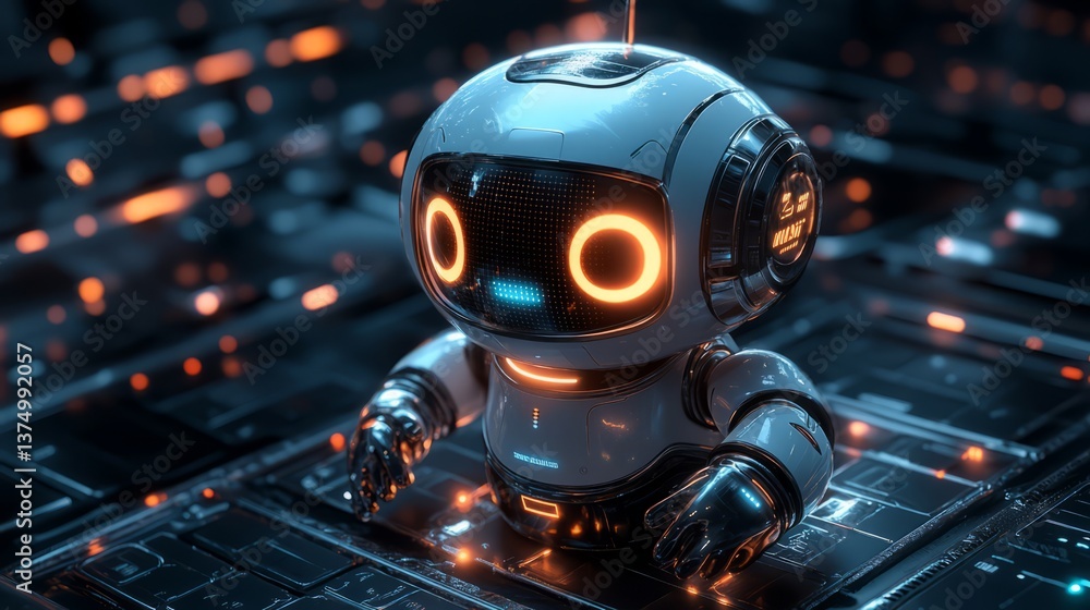 Poster a next-gen ai-powered chatbot app with transparent ui elements and smooth reflections