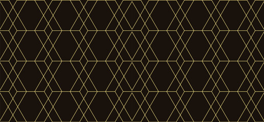 Printable ornament abstract geometric design in black background