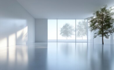 Fototapeta premium Modern Minimalist Interior Design with a View