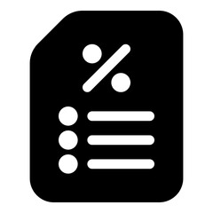 Paper with percentage icon for tax and finance