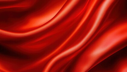 Fototapeta premium Closeup of a Luxurious Red Satin Fabric