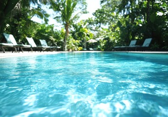 Fototapeta premium Tranquil Tropical Swimming Pool Oasis