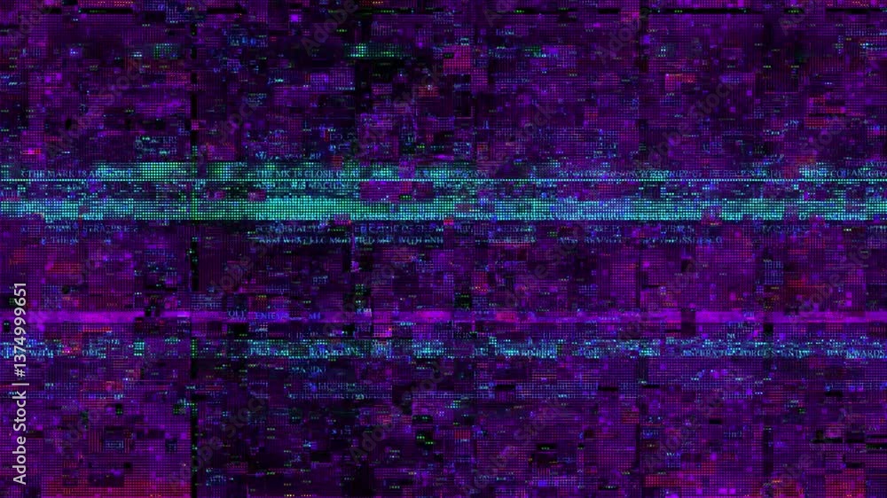 Poster purple and blue glitch effect for digital design projects needing a futuristic and dynamic touch. id
